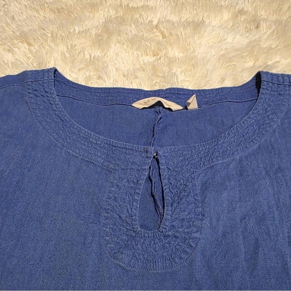 Soft Surroundings Blue Midi Dress Size XL EUC - Picture 4 of 8